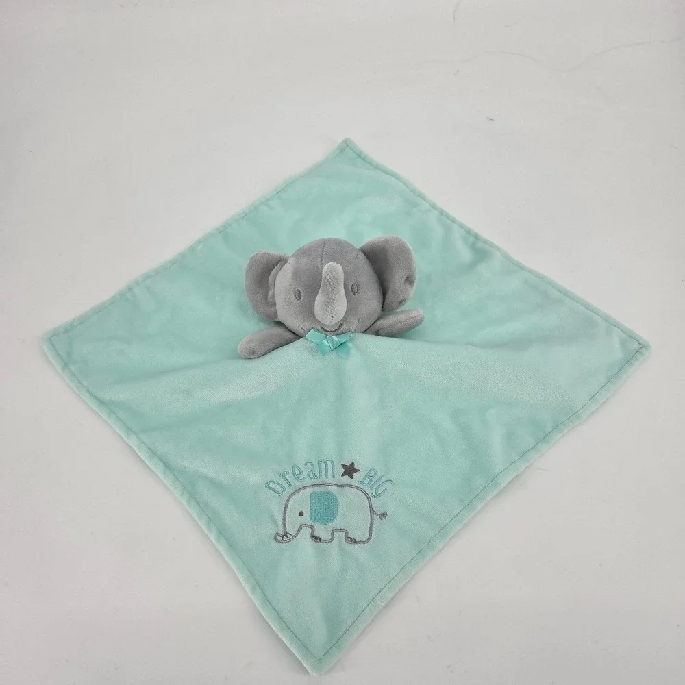 Baby Starters Elephant Dream Big Mint Green Satin Back Lovey Security Blanket